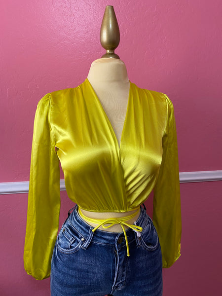 Satin yellow blouse